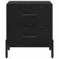 Preview: Nachttisch 2 pcs Schwarze Eiche 40 x 35 x 47,5 cm Holzwerkstoff