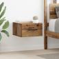 Preview: ARDEBO.de - Nachttisch Wandmontiert Altholz 35 x 35 x 20 cm Holzwerkstoff