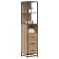 Preview: Badezimmer Schrank Eiche handwerklich 35 x 37,5 x 166 cm