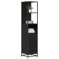 Preview: Badezimmer Schrank mit Regal Schwarze Eiche 35 x 37,5 x 166 cm