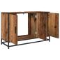 Preview: Badezimmer Waschbecken Schrank mit Tür Altholz 90 x 33 x 60 cm