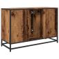 Preview: Badezimmer Waschbecken Schrank mit Tür Altholz 90 x 33 x 60 cm