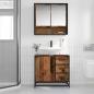 Preview: Badezimmer Waschbecken Schrank mit Tür Altholz 65 x 33 x 60 cm