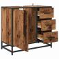 Preview: Badezimmer Waschbecken Schrank mit Tür Altholz 65 x 33 x 60 cm