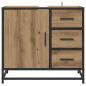 Preview: Badezimmer Waschbecken Schrank mit Regal Eiche handwerklich