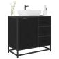 Preview: Badezimmer Waschbecken Schrank Schwarze Eiche 65 x 33 x 60 cm