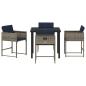 Preview: Garten Essgruppe mit Kissen 5 pcs Grau Poly Rattan
