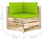 Preview: Modulares Ecksofa mit Kissen Grün Imprägniertes Holz