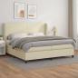 Preview: ARDEBO.de - Boxspringbett mit Matratze Creme 200x200 cm Kunstleder