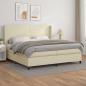 Preview: ARDEBO.de - Boxspringbett mit Matratze Creme 200x200 cm Kunstleder