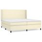Preview: ARDEBO.de - Boxspringbett mit Matratze Creme 200x200 cm Kunstleder
