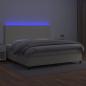 Preview: Boxspringbett mit Matratze & LED Creme 200x200 cm Kunstleder