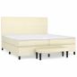 Preview: Boxspringbett mit Matratze Creme 200x200 cm Kunstleder