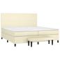 Preview: Boxspringbett mit Matratze Creme 200x200 cm Kunstleder