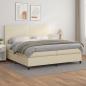 Preview: ARDEBO.de - Boxspringbett mit Matratze Creme 200x200 cm Kunstleder