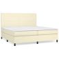 Preview: Boxspringbett mit Matratze Creme 200x200 cm Kunstleder