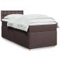 Preview: ARDEBO.de - Boxspringbett mit Matratze Dunkelbraun 90x190 cm Stoff