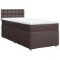 Preview: ARDEBO.de - Boxspringbett mit Matratze Dunkelbraun 90x190 cm Stoff