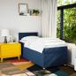 Preview: ARDEBO.de - Boxspringbett mit Matratze Blau 100x200 cm Stoff