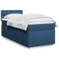 Preview: ARDEBO.de - Boxspringbett mit Matratze Blau 100x200 cm Stoff