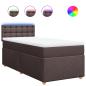Preview: ARDEBO.de - Boxspringbett mit Matratze Dunkelbraun 90x190 cm Stoff