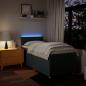 Preview: Boxspringbett mit Matratze Blau 100x200 cm Stoff