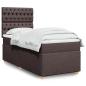 Preview: ARDEBO.de - Boxspringbett mit Matratze Dunkelbraun 90x190 cm Stoff