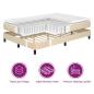 Preview: Boxspringbett mit Matratze mit Matratze Creme 90 x 190 cm Stoff