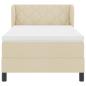 Preview: Boxspringbett mit Matratze mit Matratze Creme 90 x 190 cm Stoff
