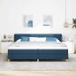 Preview: Boxspringbett mit Matratze Creme 90x200 cm Stoff Blau