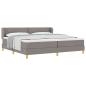 Preview: Boxspringbett mit Matratze Creme 90x200 cm Stoff Taupe
