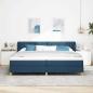Preview: Boxspringbett mit Matratze Creme 90x200 cm Stoff Blau