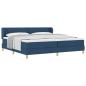 Preview: Boxspringbett mit Matratze Creme 90x200 cm Stoff Blau