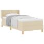 Preview: Boxspringbett mit Matratze mit Kopfteil Creme 90 x 190 cm Stoff