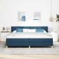 Preview: ARDEBO.de - Boxspringbett mit Matratze mit Kopfteil Blau 200 x 200 cm Stoff
