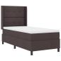 Preview: Boxspringbett mit Matratze Dunkelbraun 90 x 190 cm Stoff