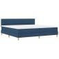 Preview: Boxspringbett mit Matratze mit Kopfteil Blau 200 x 200 cm Stoff