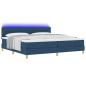 Preview: Boxspringbett mit Matratze mit Kopfteil Blau 200 x 200 cm Stoff