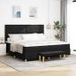 Preview: ARDEBO.de - Boxspringbett mit Matratze Schwarz 200 x 200 cm Stoff