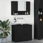 Preview: ARDEBO.de - Badezimmermöbel Set mit Regal 2 pcs Schwarz 76,5 x 35 x 64 cm