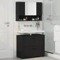 Preview: Badezimmermöbel Set mit Regal 2 pcs Schwarz 76,5 x 35 x 64 cm