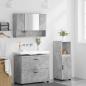 Preview: Badezimmermöbel Set mit Regal 3 pcs Betongrau 76,5 x 35 x 64 cm