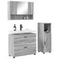Preview: Badezimmermöbel Set mit Tür 3 pcs Grau Sonoma 76,5 x 35 x 64 cm