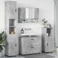 Preview: ARDEBO.de - Badezimmermöbel Set mit Regal 4 pcs Betongrau 30 x 35 x 192 cm