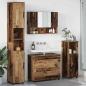 Preview: ARDEBO.de - Badezimmermöbel Set mit Regal 4 pcs Altholz 30 x 35 x 192 cm