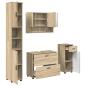 Preview: Badezimmermöbel Set mit Tür 4 pcs Sonoma Eiche 30 x 35 x 192 cm