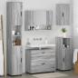 Preview: Badezimmermöbel Set mit Tür 5 pcs Grau Sonoma 30 x 35 x 192 cm