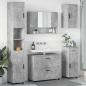 Preview: ARDEBO.de - Badezimmermöbel Set mit Regal 5 pcs Betongrau 30 x 35 x 192 cm