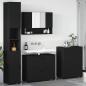 Preview: ARDEBO.de - Badezimmermöbel Set mit Regal 4 pcs Schwarz 30 x 35 x 192 cm
