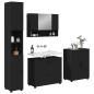 Preview: Badezimmermöbel Set mit Regal 4 pcs Schwarz 30 x 35 x 192 cm
